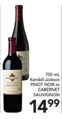 Pete's Fresh Market 750 mL Kendall-Jackson PINOT NOIR or CABERNET SAUVIGNON offer