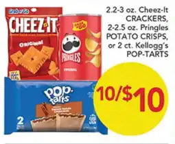 Pete's Fresh Market 2.2-3 oz. Cheez-It CRACKERS, 2-2.5 oz. Pringles POTATO CRISPS, or 2 ct. Kellogg's POP-TARTS offer