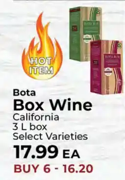 Sunset Foods Bota Box Wine offer