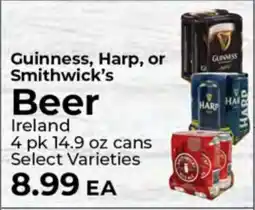 Sunset Foods Guinness, Harp, or Smithwick's Beer offer