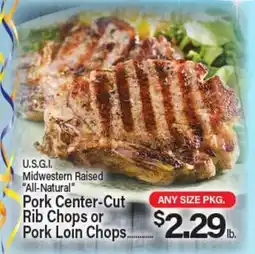 Angelo Caputo's Fresh Market U.S.G.I. Midwestern Raised All-Natural Pork Center-Cut Rib Chops or Pork Loin Chops offer