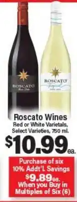 Angelo Caputo's Fresh Market Roscato Wines offer