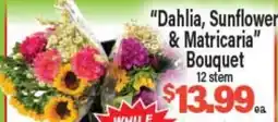 Angelo Caputo's Fresh Market Dahlia, Sunflower & Matricaria Bouquet offer