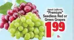 Angelo Caputo's Fresh Market Sweet California Premium Seedless Red or Green Grapes offer