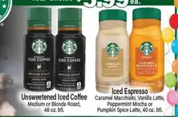 Angelo Caputo's Fresh Market Unsweetened Iced Coffee, Caramel Macchiato, Vanilla Latte, Peppermint Mocha or Pumpkin Spice Latte offer