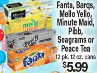Angelo Caputo's Fresh Market Fanta, Barqs, Mello Yello, Minute Maid, Pibb, Seagrams or Peace Tea offer