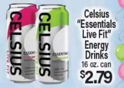 Angelo Caputo's Fresh Market Celsius Essentials Live Fit Energy Drinks offer