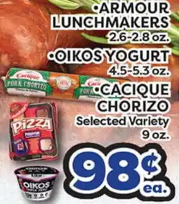 Torres Supermercado • ARMOUR LUNCHMAKERS • OIKOS YOGURT • CACIQUE CHORIZO offer