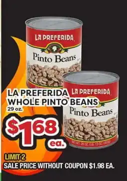 Torres Supermercado LA PREFERIDA WHOLE PINTO BEANS offer