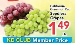 Eurofresh Market California Green or Red Seedless Grapes offer