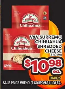 Torres Supermercado V&V SUPREMO CHIHUAHUA SHREDDED CHEESE offer