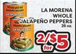 Torres Supermercado LA MORENA WHOLE JALAPEÑO PEPPERS offer