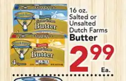 Eurofresh Market 16 oz. Salted or Unsalted Dutch Farms Butter offer