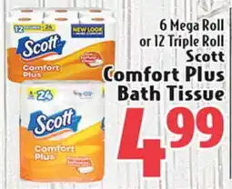Eurofresh Market 6 Mega Roll or 12 Triple Roll Scott Comfort Plus Bath Tissue offer
