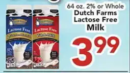 Eurofresh Market 64 oz. 2% or Whole Dutch Farms Lactose Free Milk offer