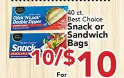 Eurofresh Market Snack or Sandwich Bags offer