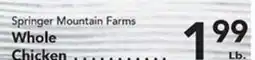Eurofresh Market Springer Mountain Farms Whole Chicken offer