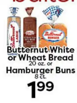 Rich's Fresh Market Butternut White or Wheat Bread 20 oz. or Hamburger Buns 8 ct offer