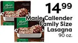Rich's Fresh Market Marie Callender Family Size Lasagna offer