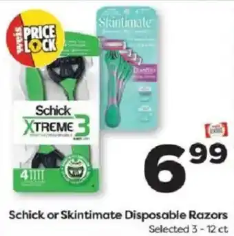 Schick or Skintimate Disposable Razors