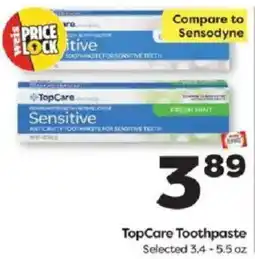 Weis Markets TopCare Toothpaste offer