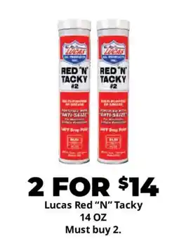 Advance Auto Parts Lucas Red "N" Tacky offer
