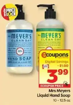 Weis Markets Mrs Meyers Liquid Hand Soap offer