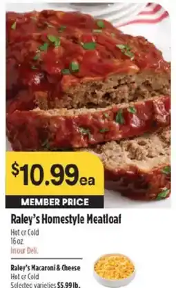 Raley's Raley's Homestyle Meatloaf offer