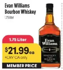 Raley's Evan Williams Bourbon Whiskey offer