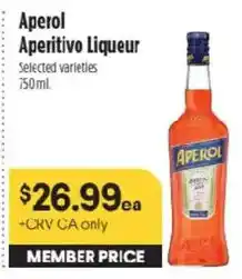 Raley's Aperol Aperitivo Liqueur offer