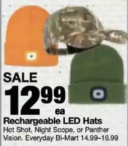 Bi-Mart Rechargeable LED Hats offer