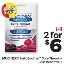 Weis Markets Mucinex InstaSoothe Sore Throat + Pain Relief offer