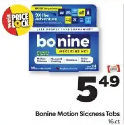 Weis Markets Bonine Motion Sickness Tabs offer