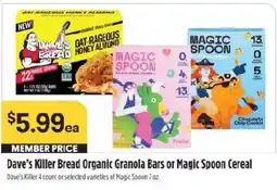 Raley's Dave's Killer Bread Organic Granola Bars or Magic Spoon Cereal offer