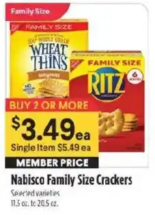 Raley's Nabisco Family Size Crackers offer