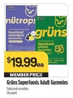 Raley's Grüns Superfoods Adult Gummies offer