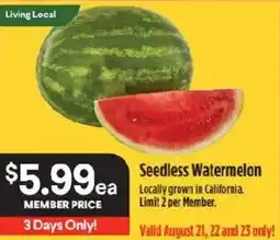 Raley's Seedless Watermelon offer