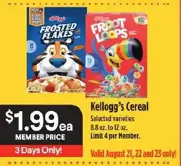 Raley's Kellogg's Cereal offer