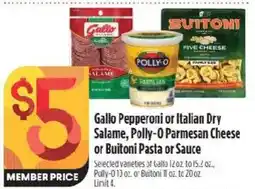 Raley's Gallo Pepperoni or Italian Dry Salame, Polly-O Parmesan Cheese or Buitoni Pasta or Sauce offer