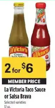 Raley's La Victoria Taco Sauce or Salsa Brava offer