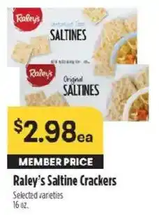 Raley's Raley's Saltine Crackers offer
