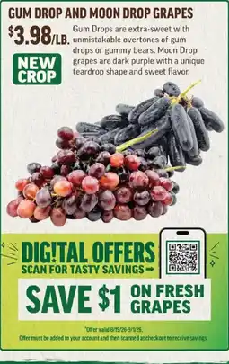 Central Market Gum Drop And Moon Drop Grapes offer