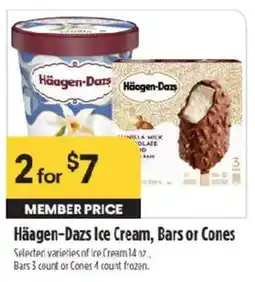 Raley's Häagen-Dazs ice cream, bars or cones offer