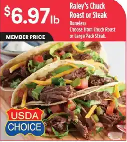 Raley's Raley's Chuck Roast or Steak offer