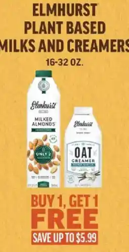 Central Market Elmhurst plant based milks and creamers offer
