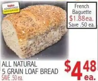 All natural 5 grain loaf bread