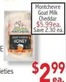 Ingles Markets Montchevre goat milk cheddar offer