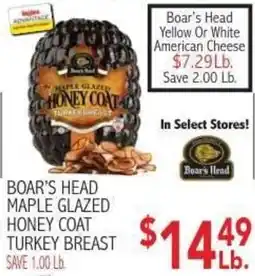 Ingles Markets Boar's Head maple glazed honey coat turkey breast offer