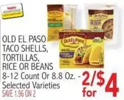 Ingles Markets Old El Paso taco shells, tortillas, rice or beans offer