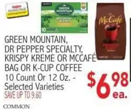 Ingles Markets Green Mountain, Dr Pepper Specialty, Krispy Kreme or McCafé coffee offer